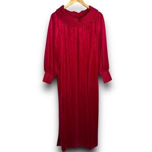 Vintage Lisanne Velvet Velour Pullover Robe House Coat Cowl Neck Small Medium